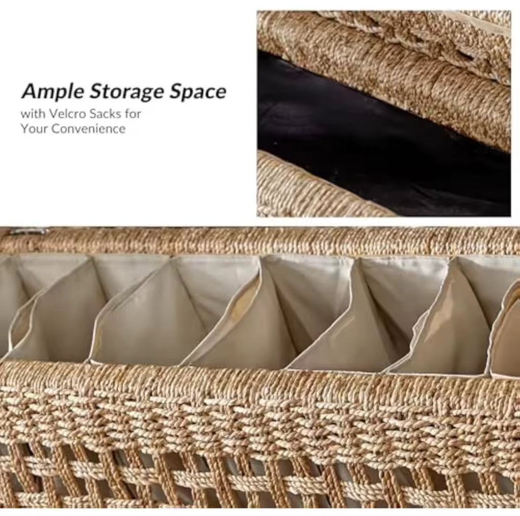 56” Rattan Storage Bench