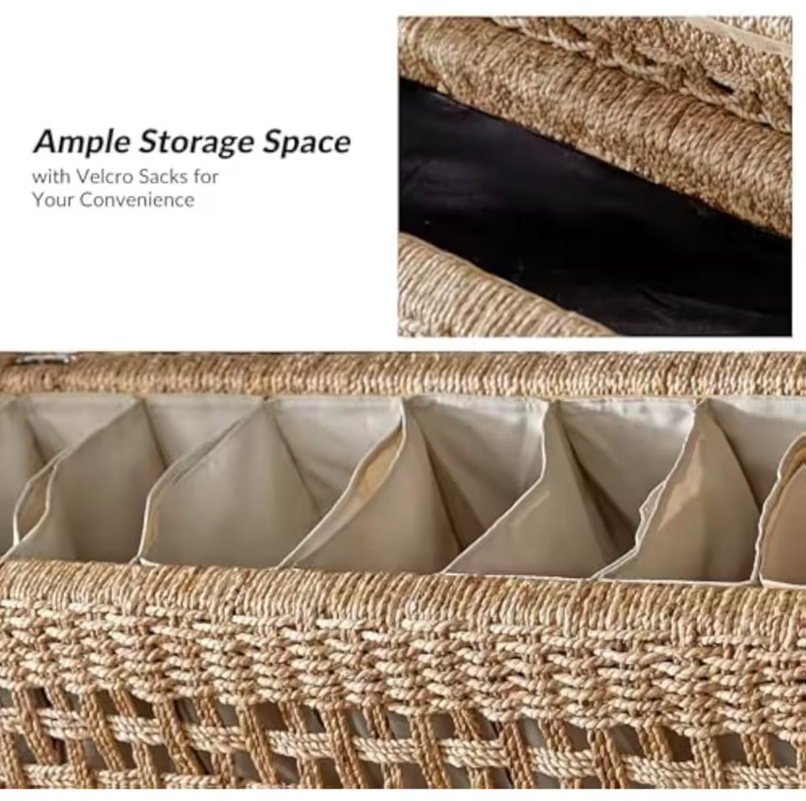 56” Rattan Storage Bench