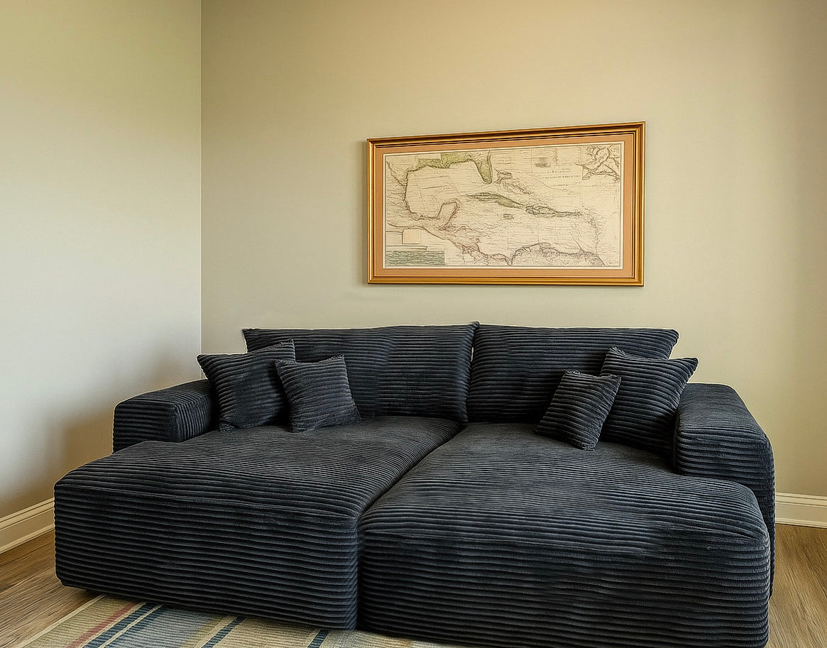 Oversized Multifunctional Sofa Bed w/ Throw Pillows