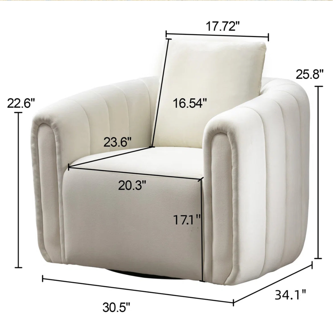Swivel Armrest Barrel Chair