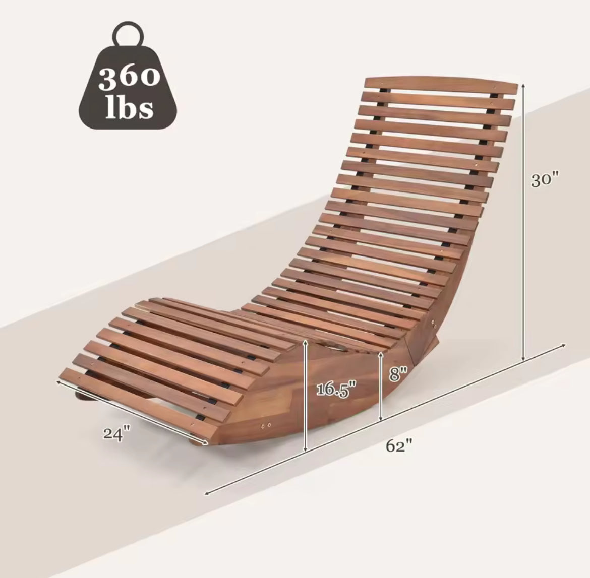 Outdoor Wood Rocking Chair (Set of 2)