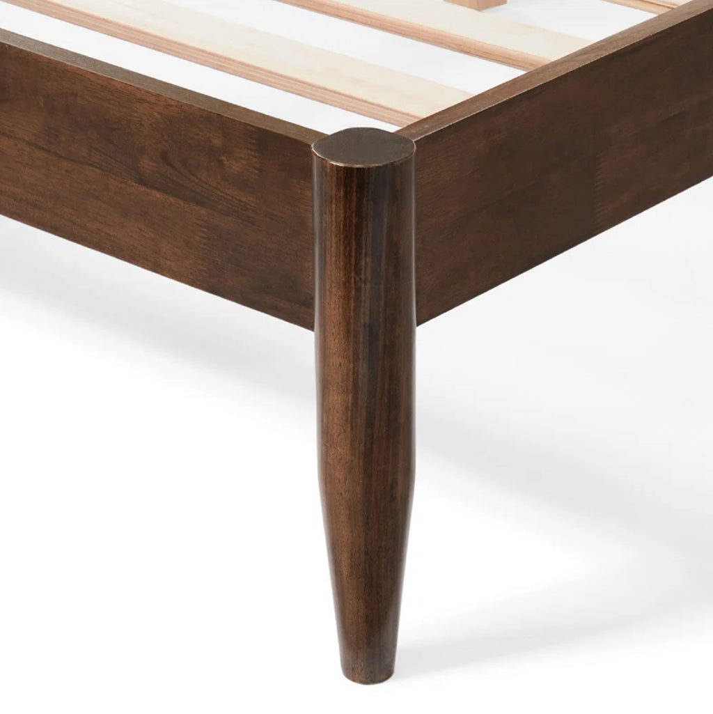 Solid Wood Boucle Bed Platform