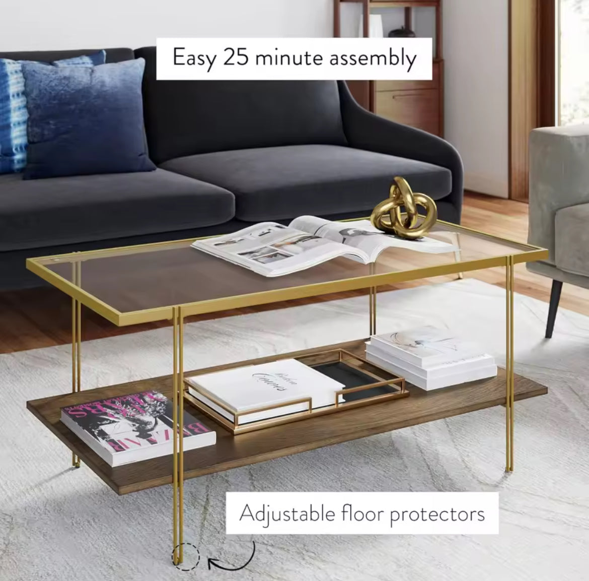 Rectangular Glass Top Coffee Table