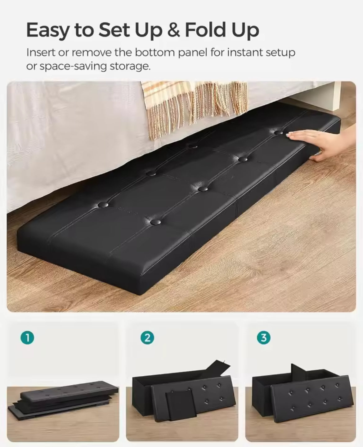 43” Storage Ottoman Bench