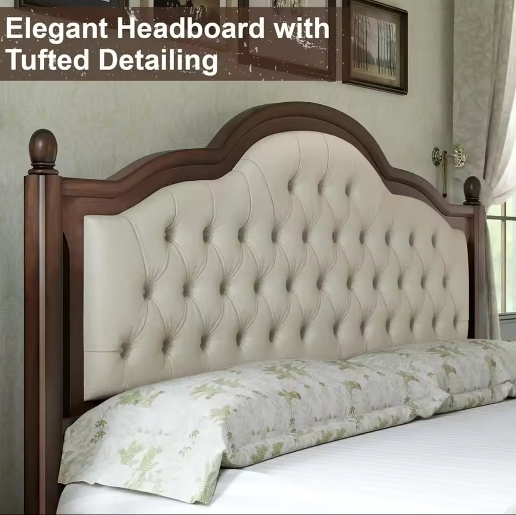 Elegant Bed Frame w/ Tufted Detailing