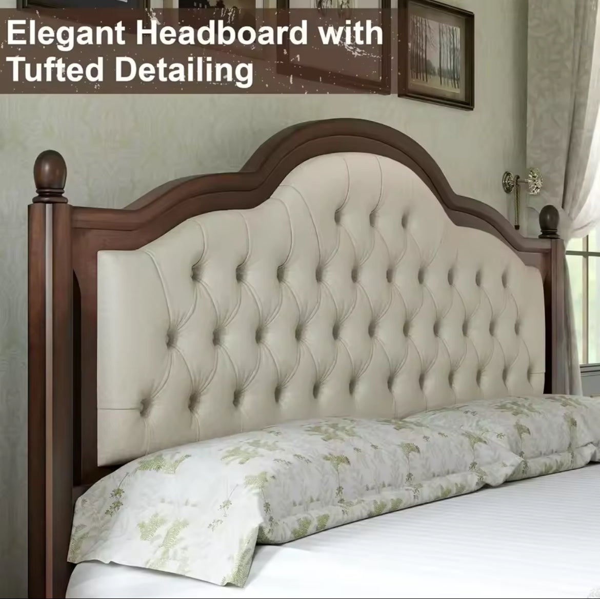 Elegant Bed Frame w/ Tufted Detailing