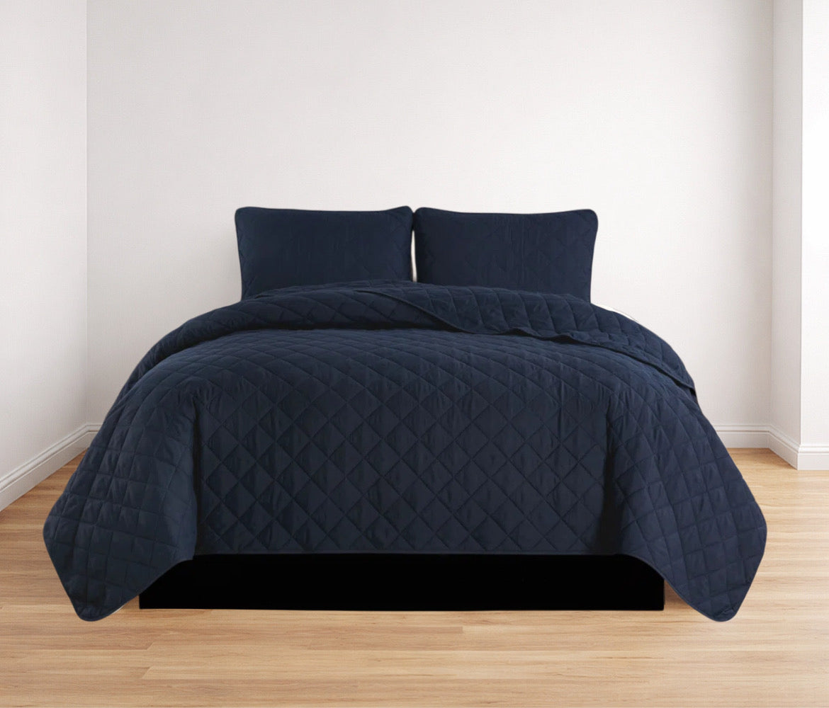 Microfiber Reversible Quilt Set