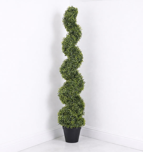 Spiral Green Boxwood Topiary (Set of 2)