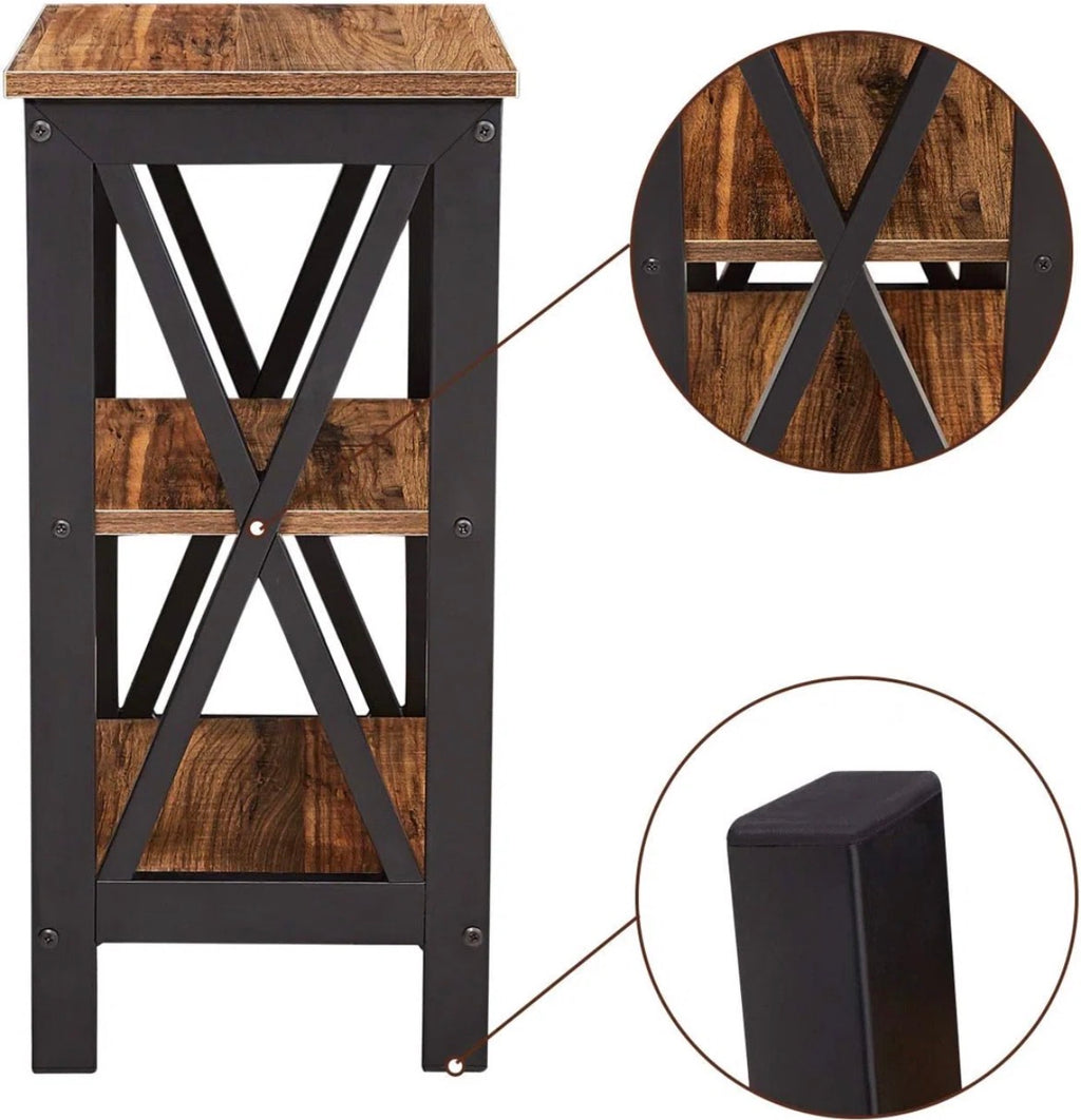 3-Tier X-Shaped Nightstand