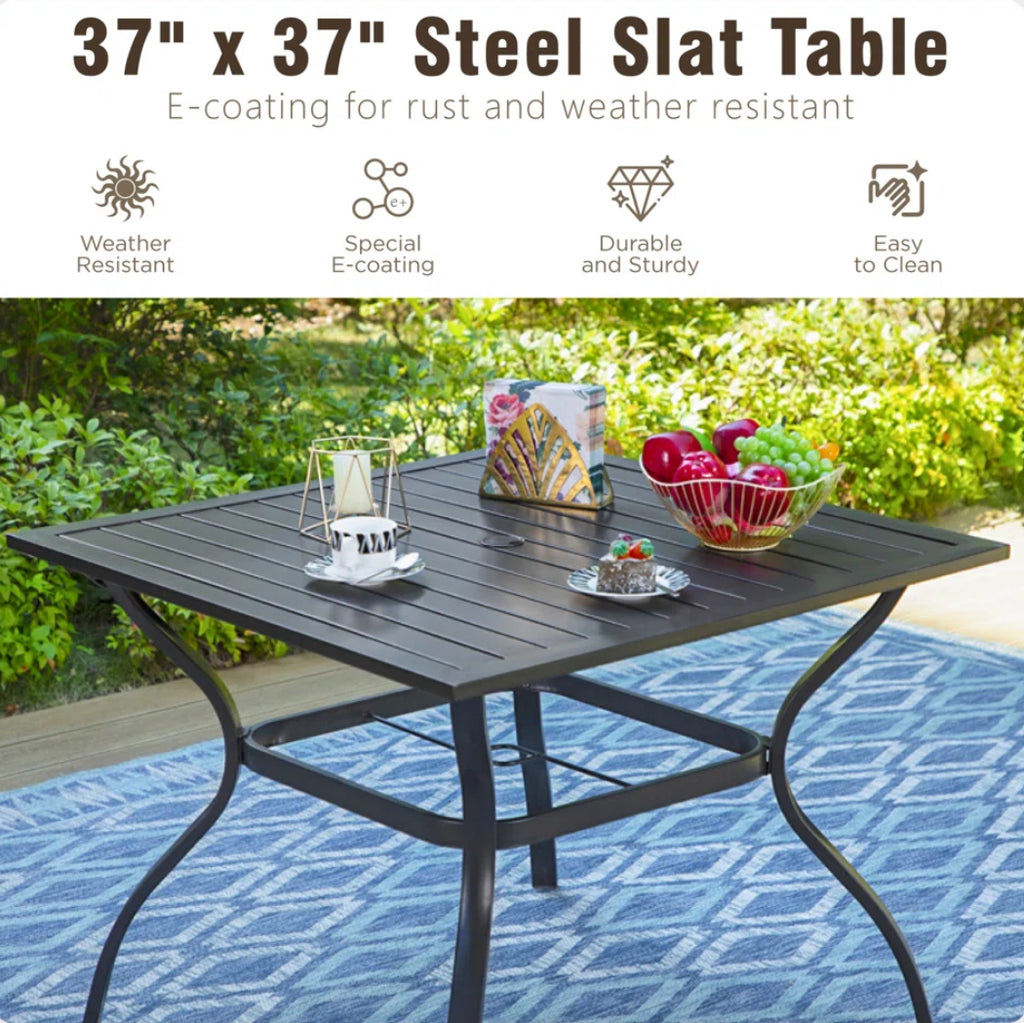 Metal Square Table Set for Patio