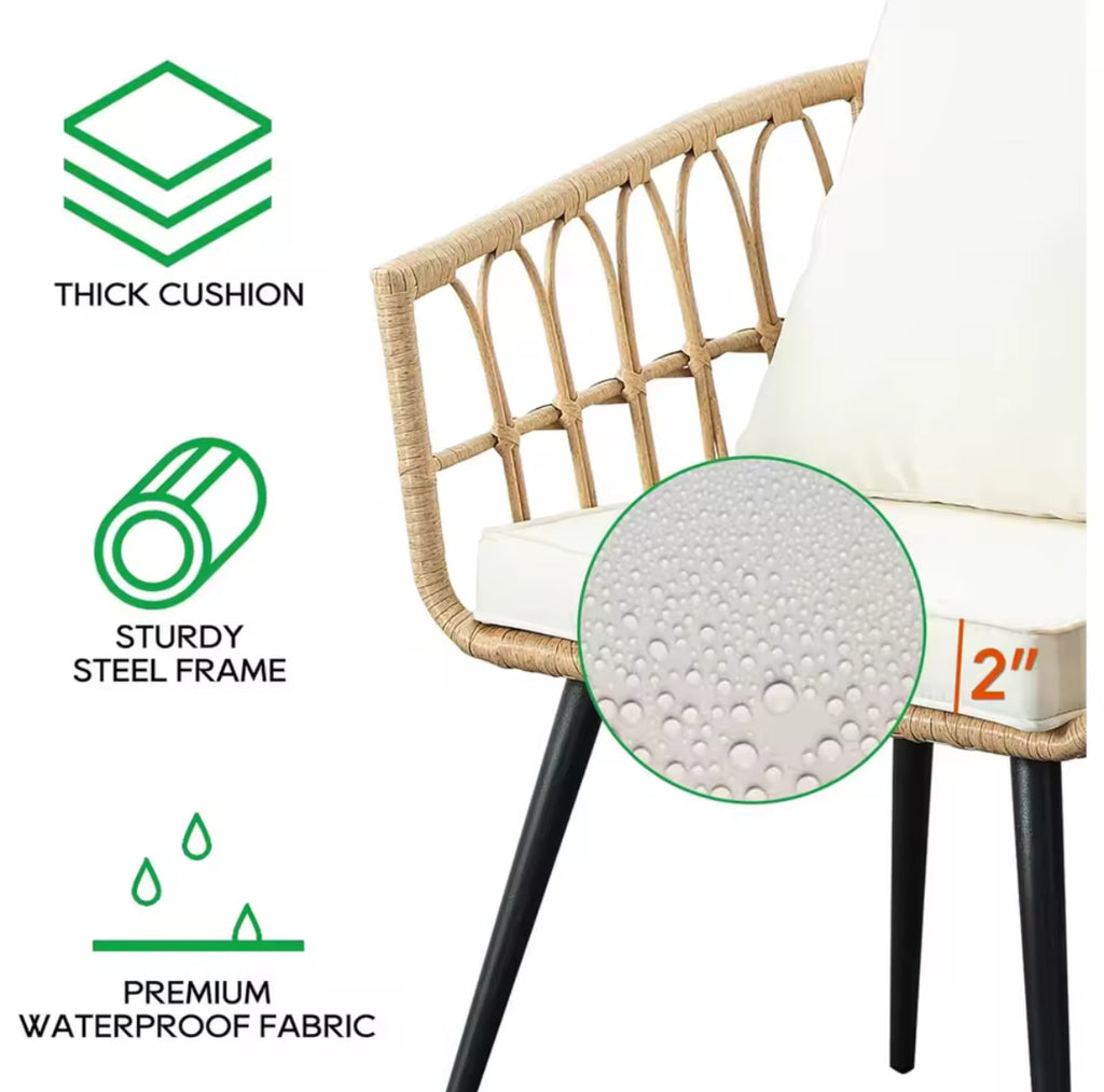 Outdoor Wicker Armchairs (Set of 2)
