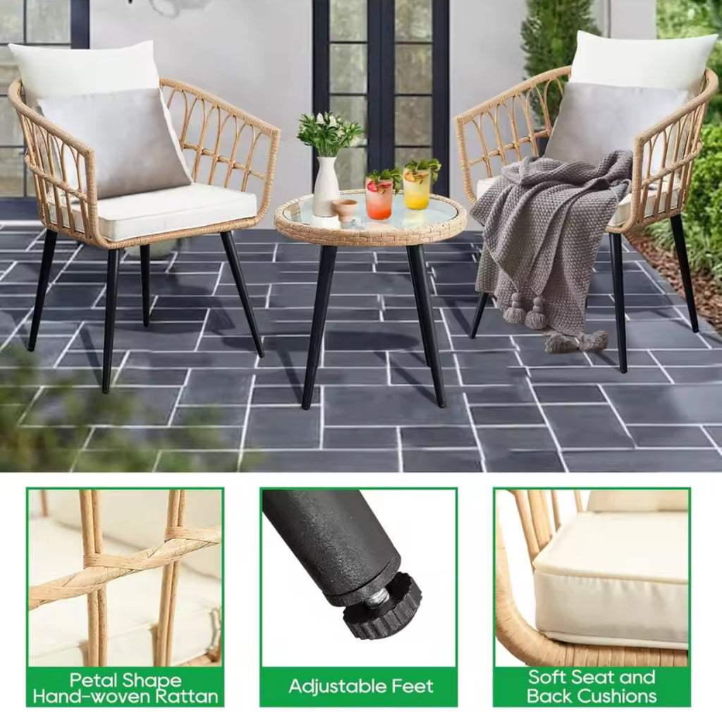Outdoor Wicker Armchairs (Set of 2)