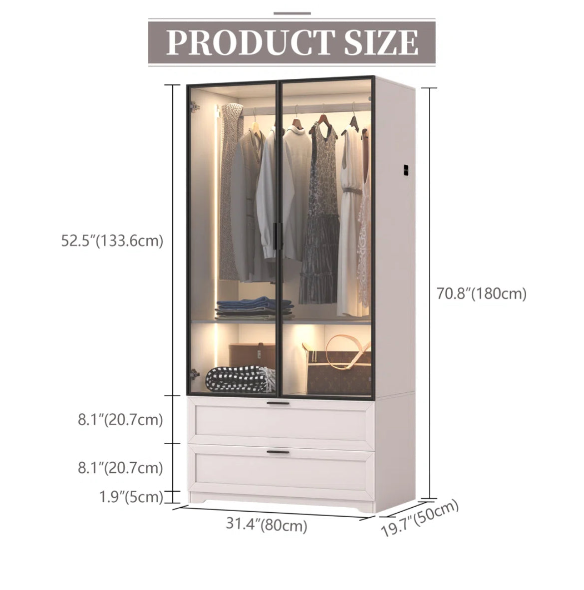 Armoire Closet w/ Human Body Sensor Light