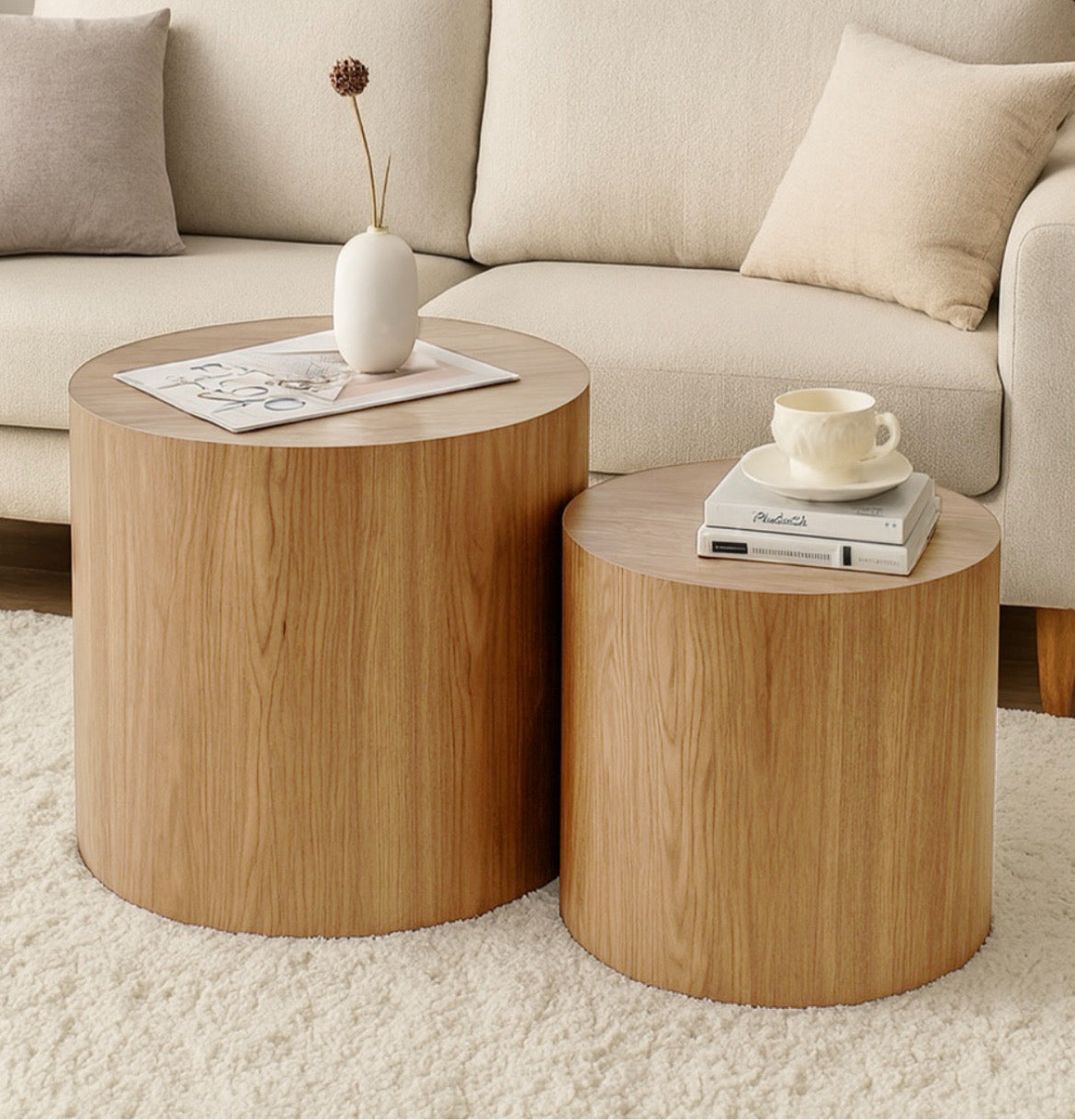 Wooden Nesting Coffee Tables (Set of 2)