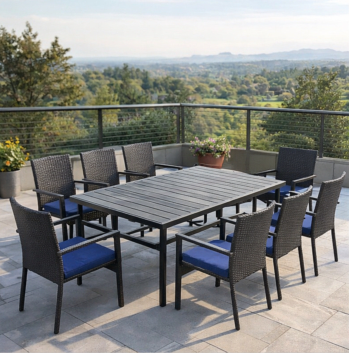 8-Person Patio Dining Set w/ Cushions