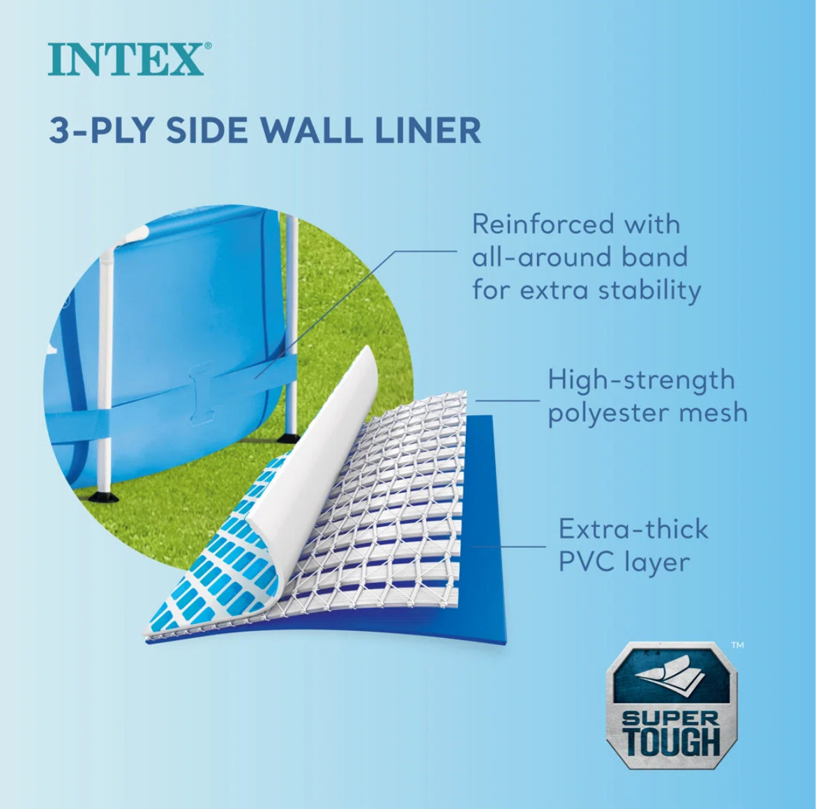 Intex Metal Round Above Ground Swimming Pool w/ Pump