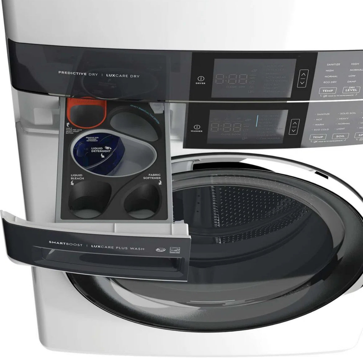Electrolux Laundry Tower Single Unit Front Load Washer & Gas Dryer