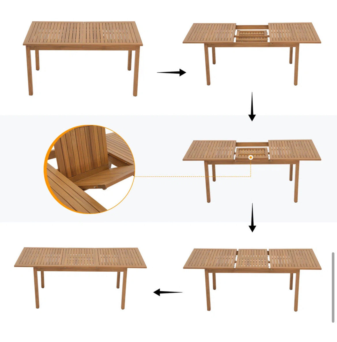 Acacia Wood Patio Dining Set