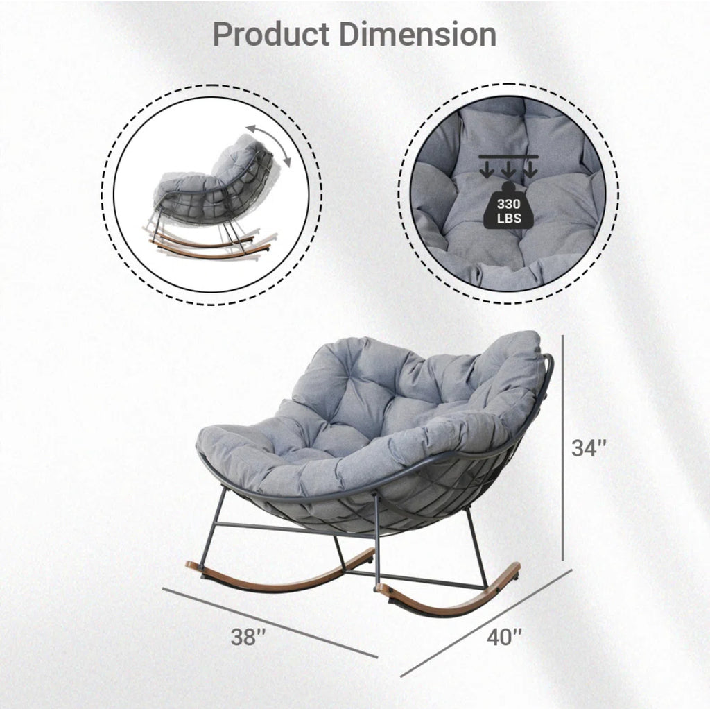 Coated Steel Outdoor Rocking Chair