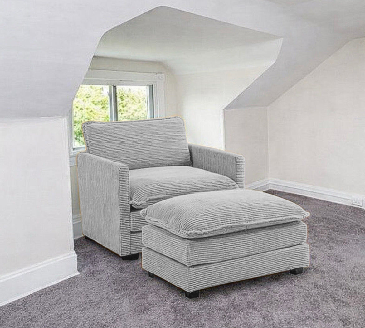 Upholstered Corduroy Armchair