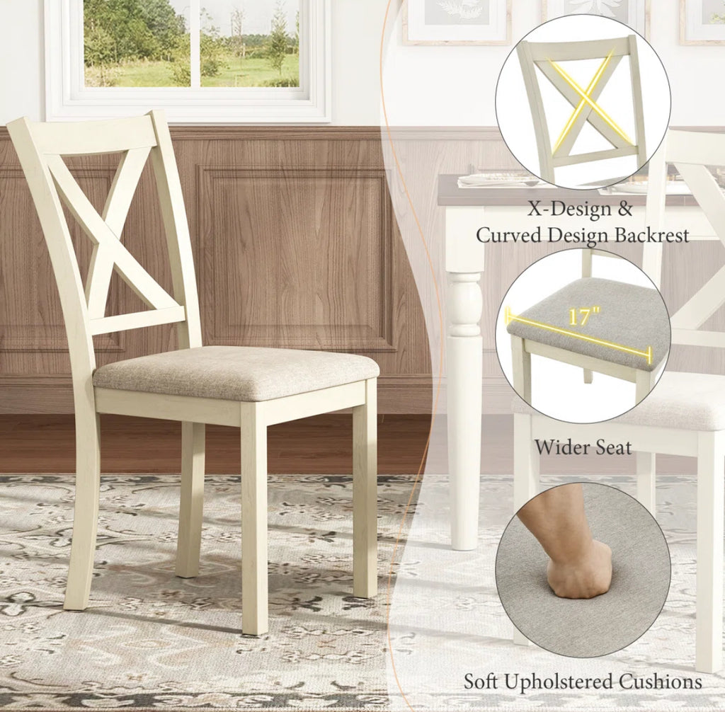 6-Piece Farmhouse Dining Table Set