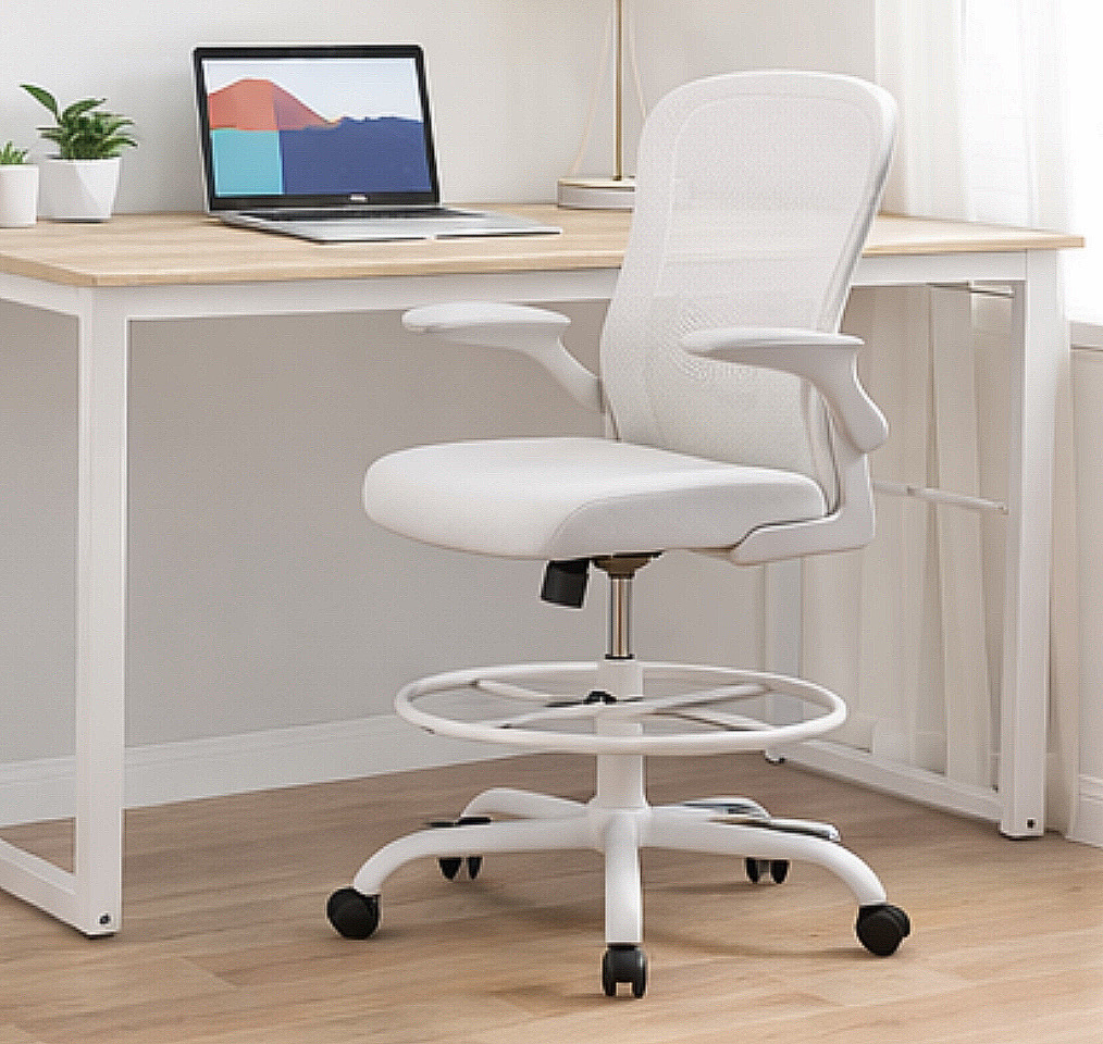 Tall Mesh Chair w/ Adjustable Footrest Ring