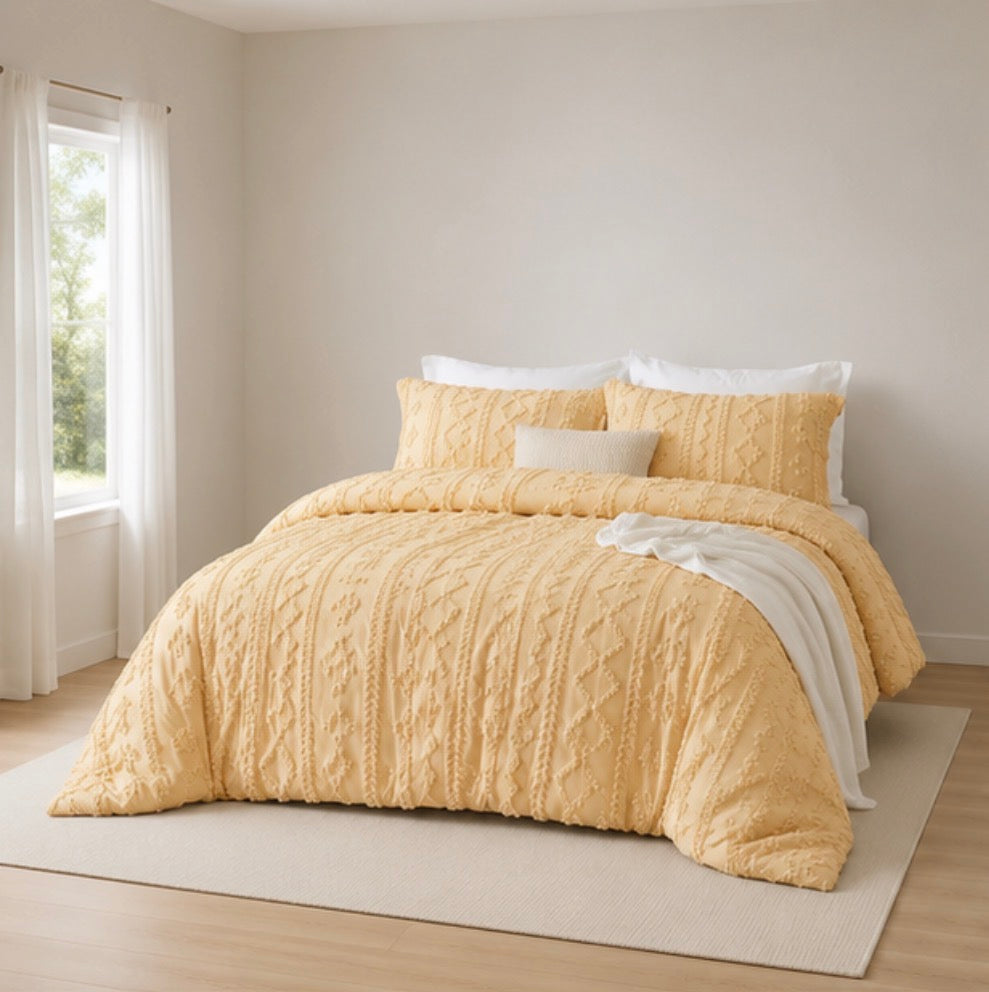 Tufted Boho Bedding Set