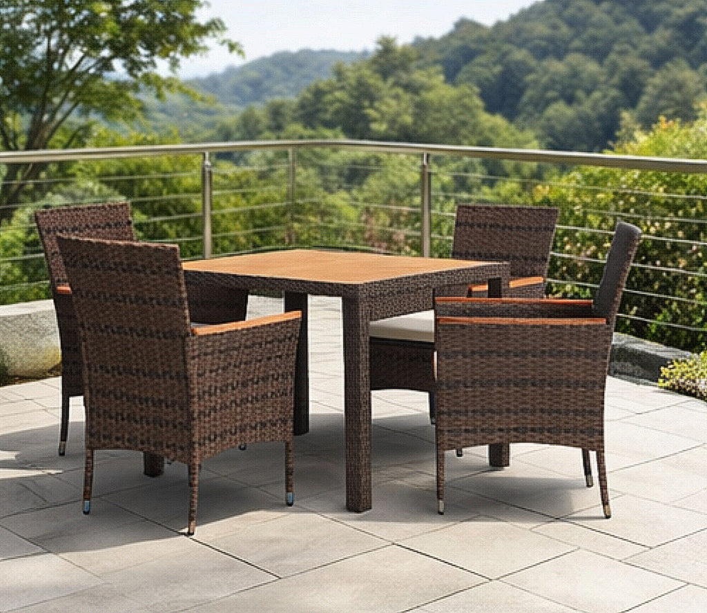 Patio Square Table Set w/ Cushions