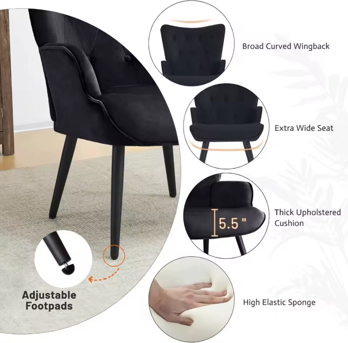 Tufted-Button Wingback Armchair