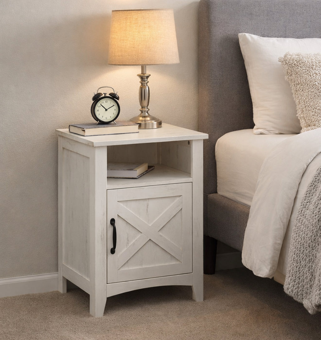 Farmhouse Nightstand w/ Barn Door