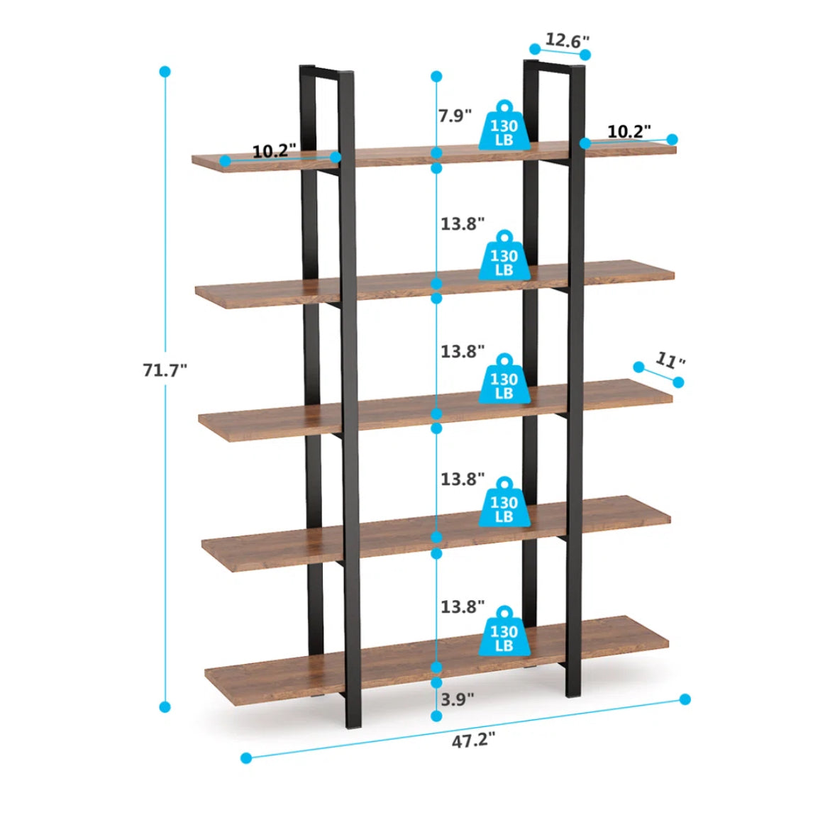 5-Tier Etagere Bookshelf