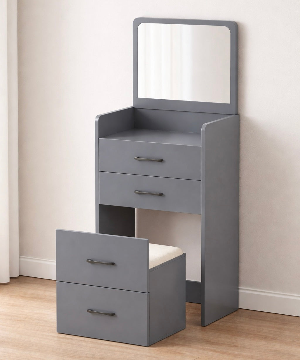 20” Vanity Desk w/ Mirror & Stool
