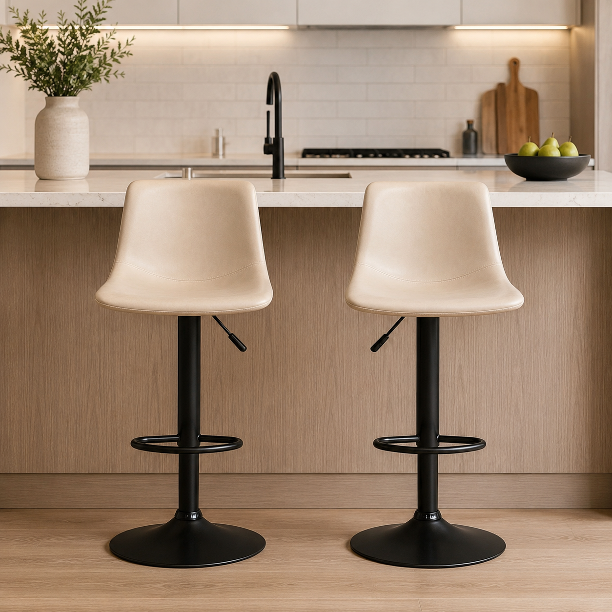 Tall Armless Swivel Counter Bar Stool (Set of 2)