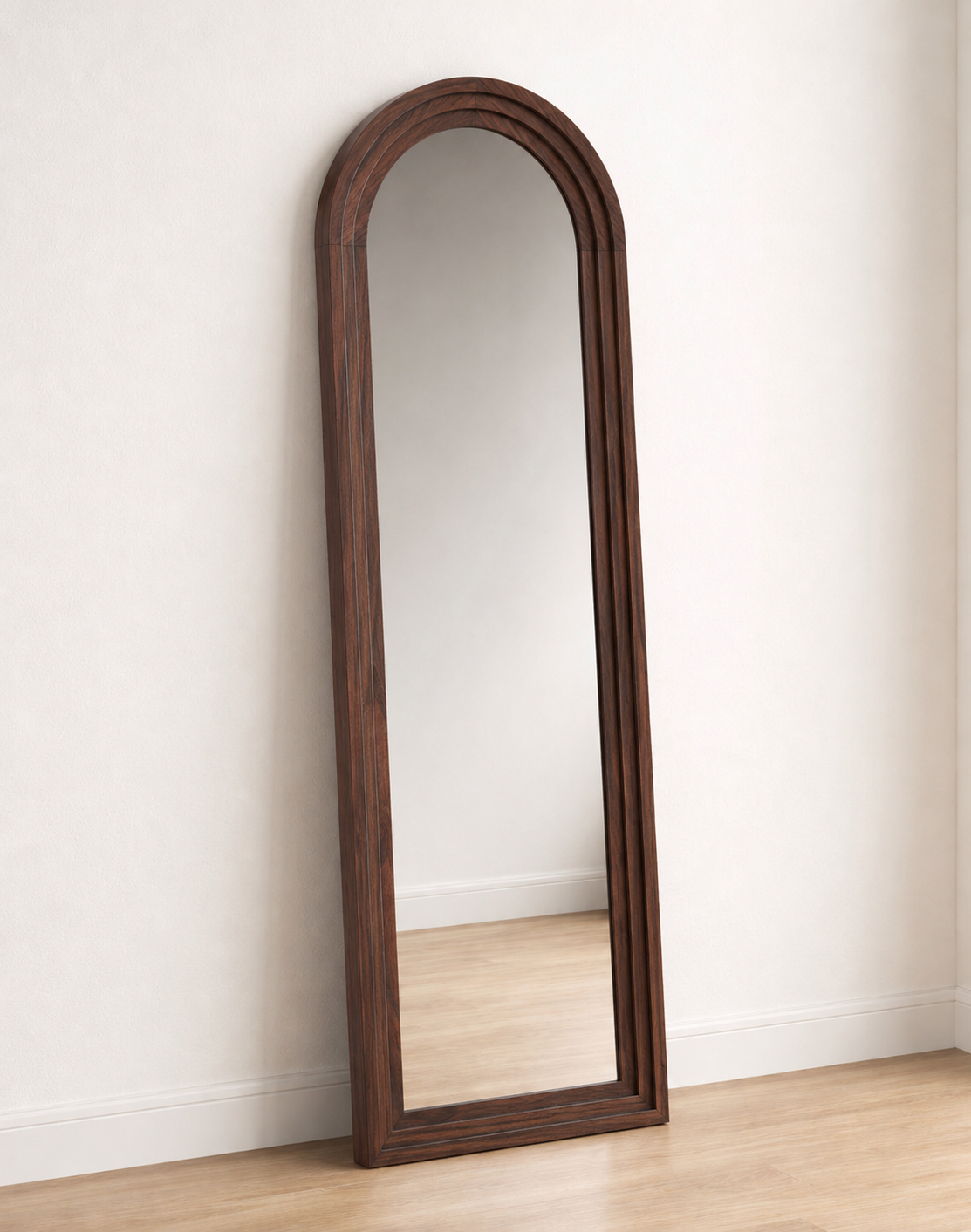 Arched Wood Frame Full Length Mirror w/ Stand