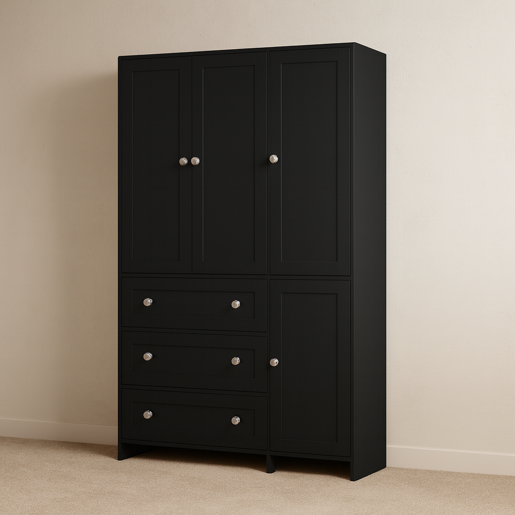 47” Modern Armoire w/ 4 Doors