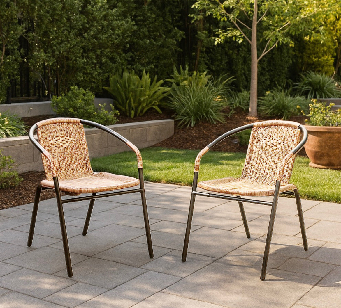 Modern Rattan Outdoor Stackable Chair (Set of 4)
