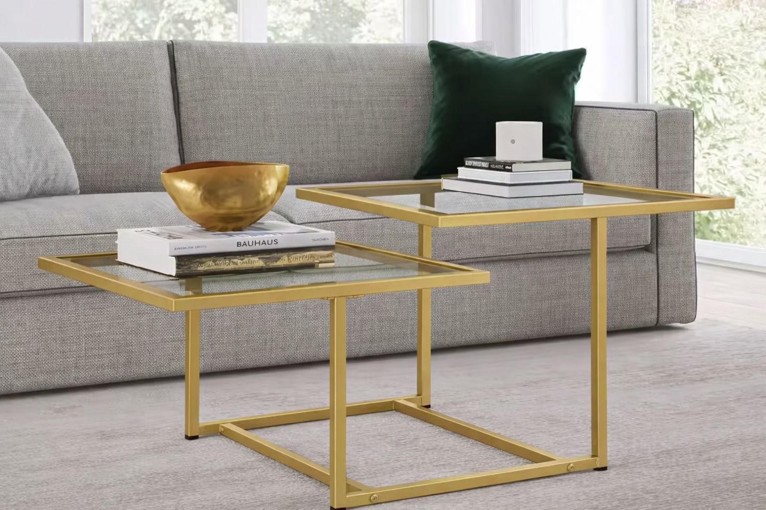 Double-Squared Glass Table
