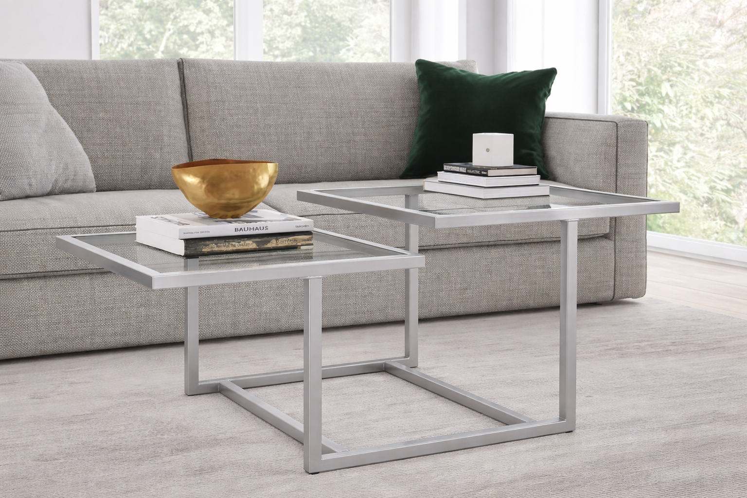 Double-Squared Glass Table