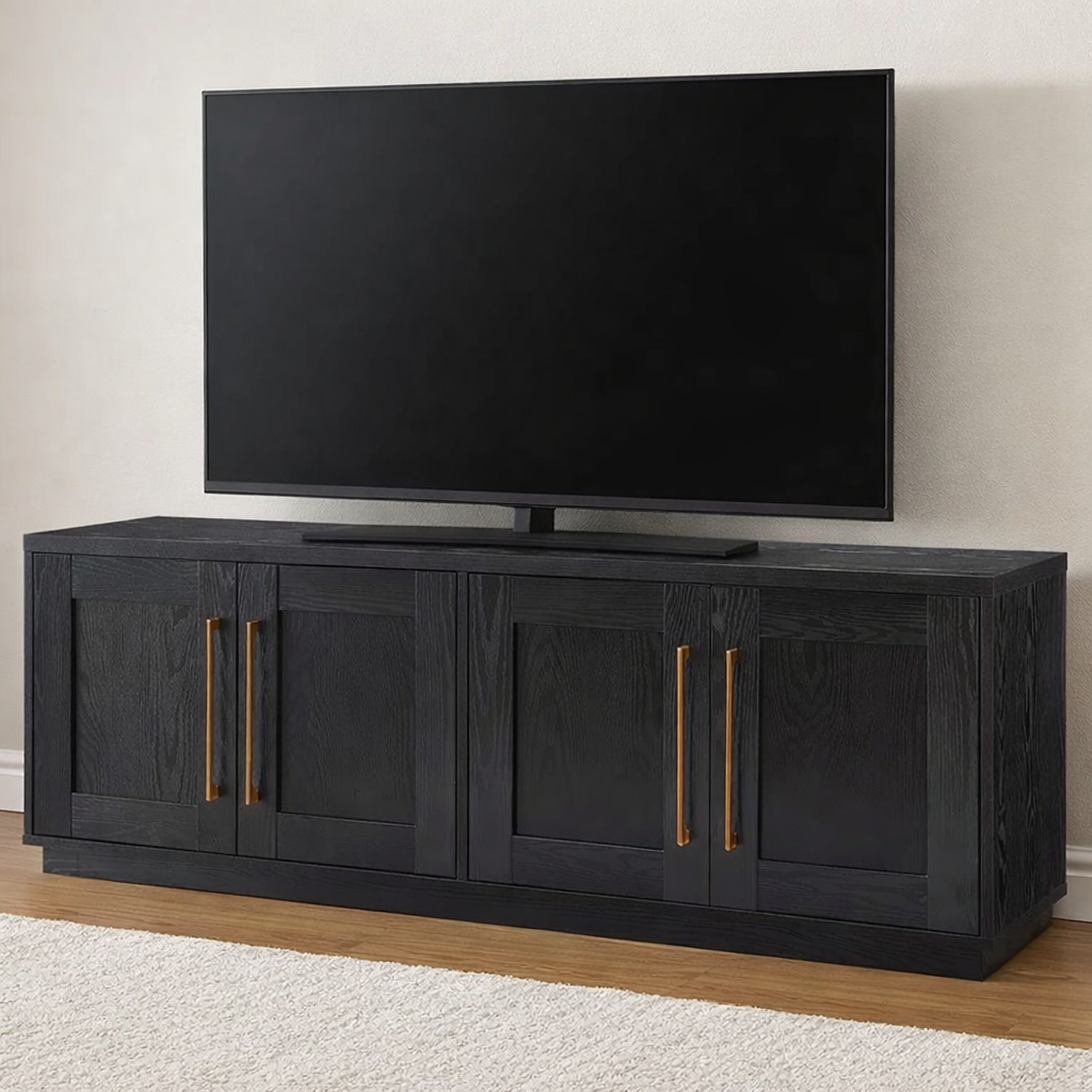 Family TV Stand w/ Adjustable Shelves