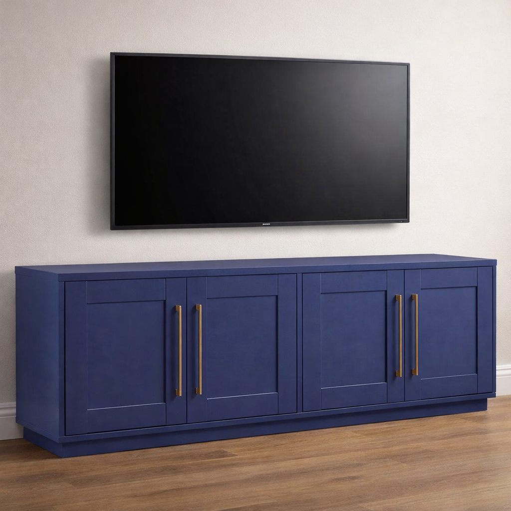 Family TV Stand w/ Adjustable Shelves