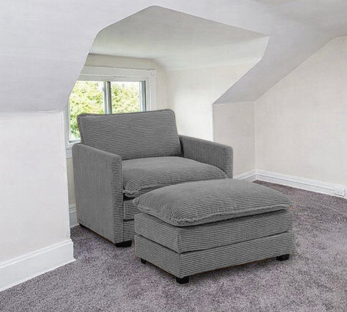 Upholstered Corduroy Armchair