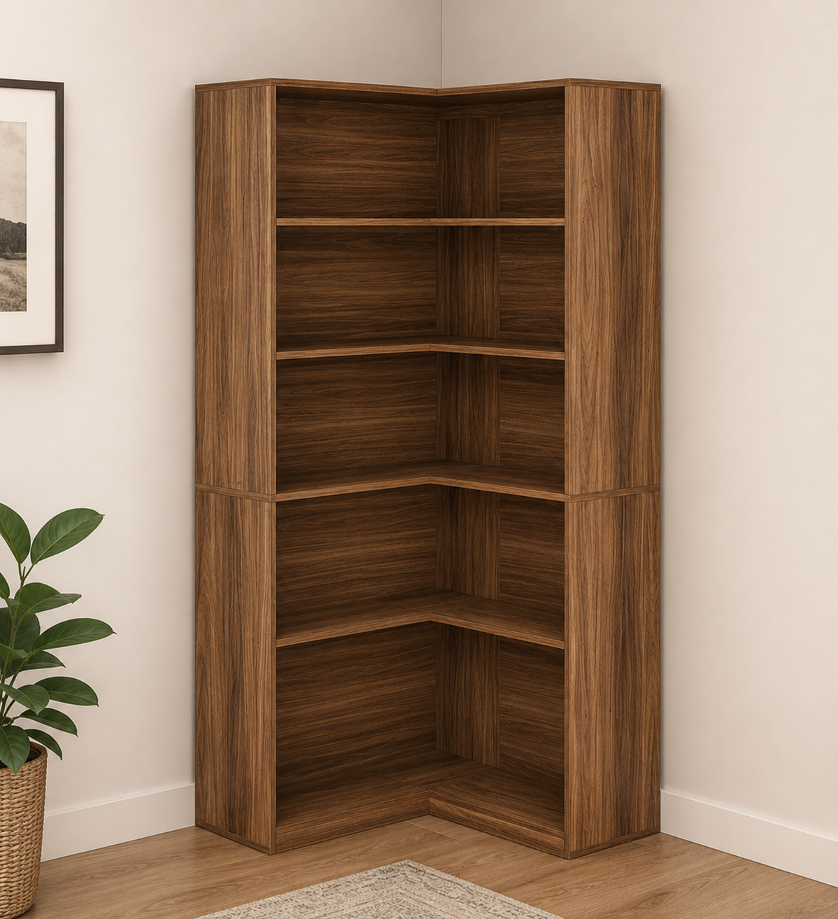 L-Shaped Corner Bookcase