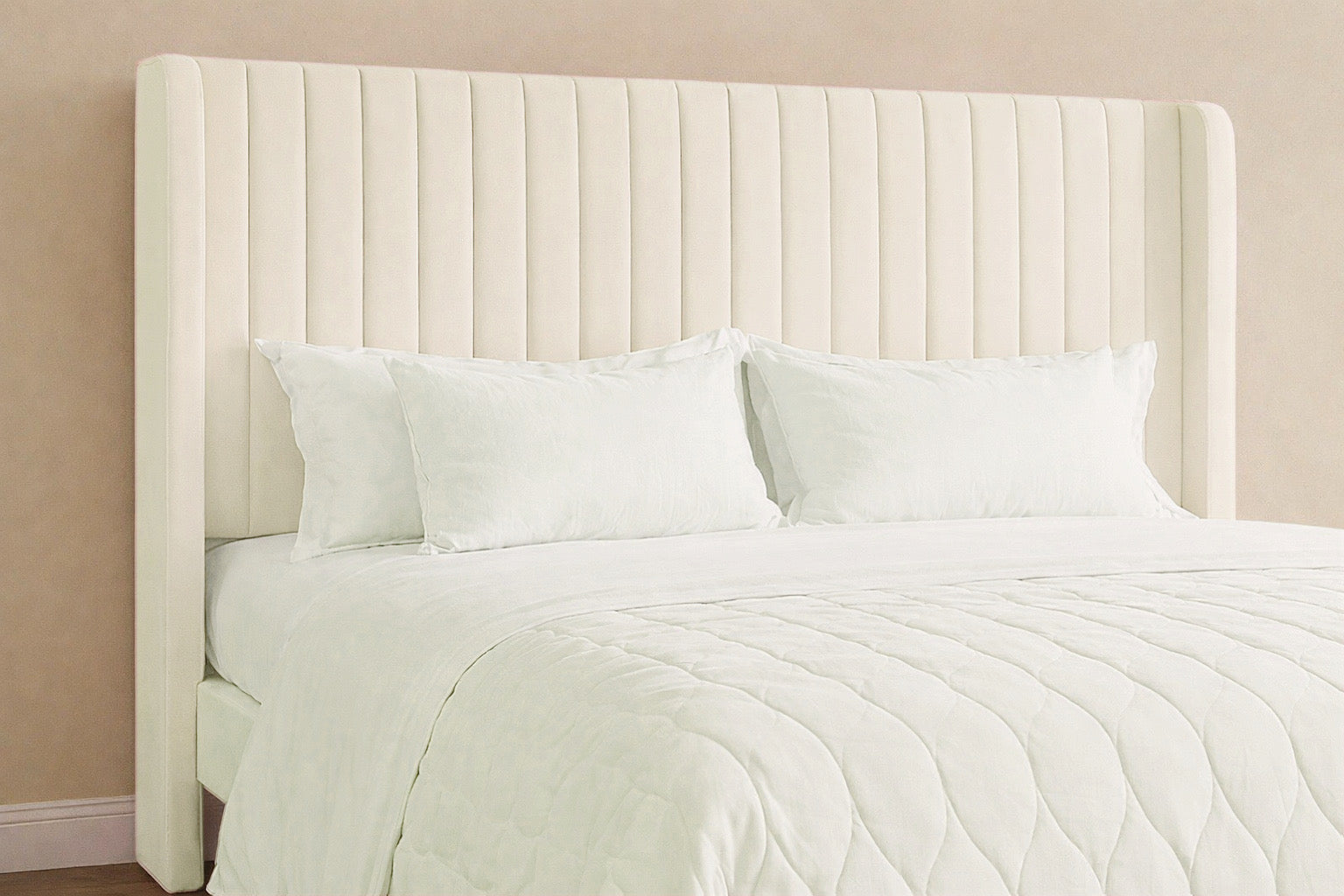 Velvet Platform Bed w/ Headboard