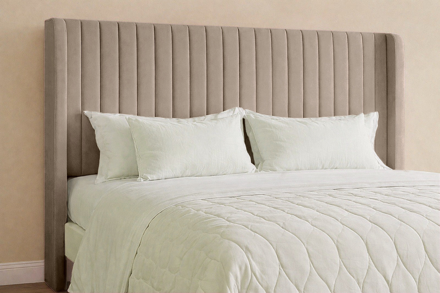 Velvet Platform Bed w/ Headboard