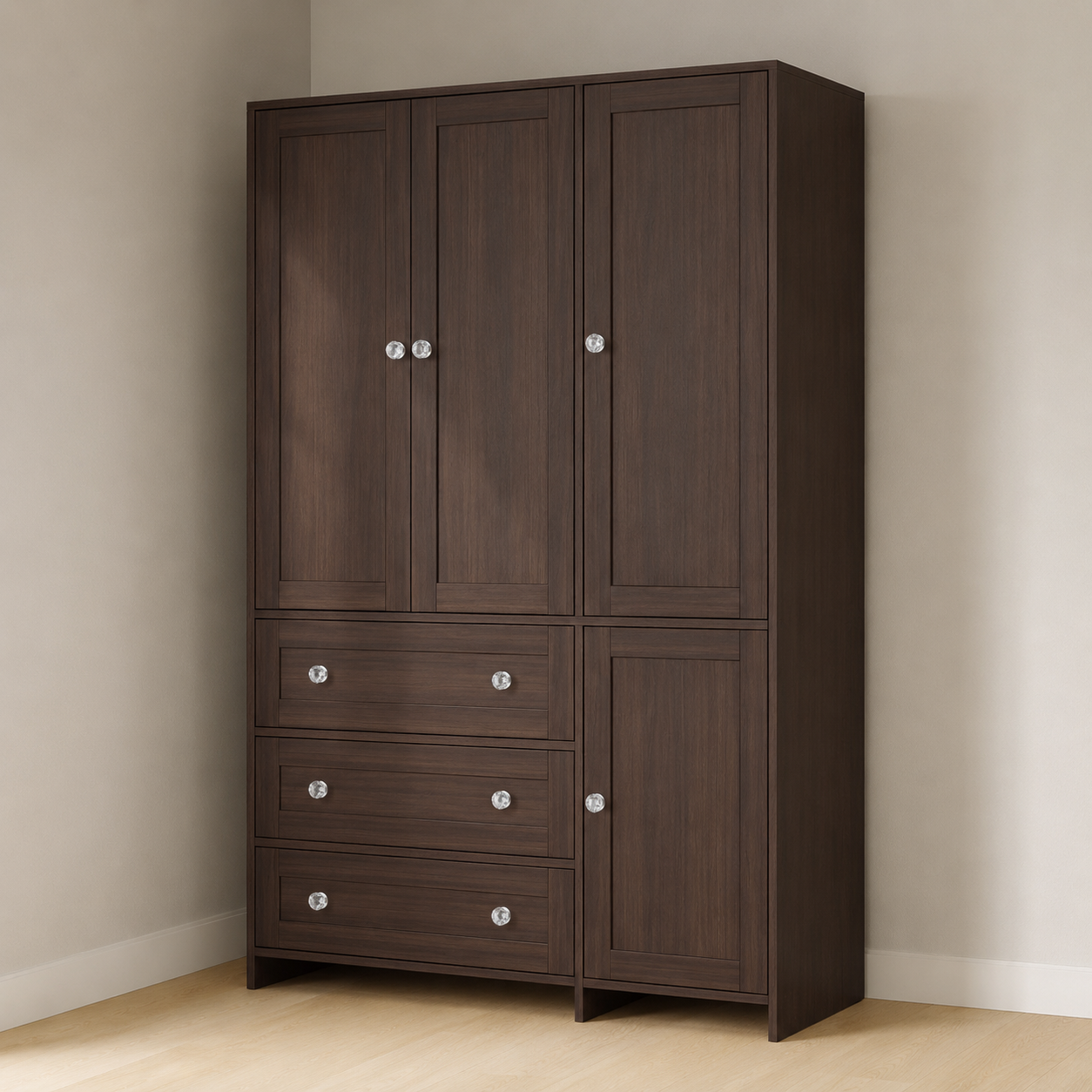 47” Modern Armoire w/ 4 Doors