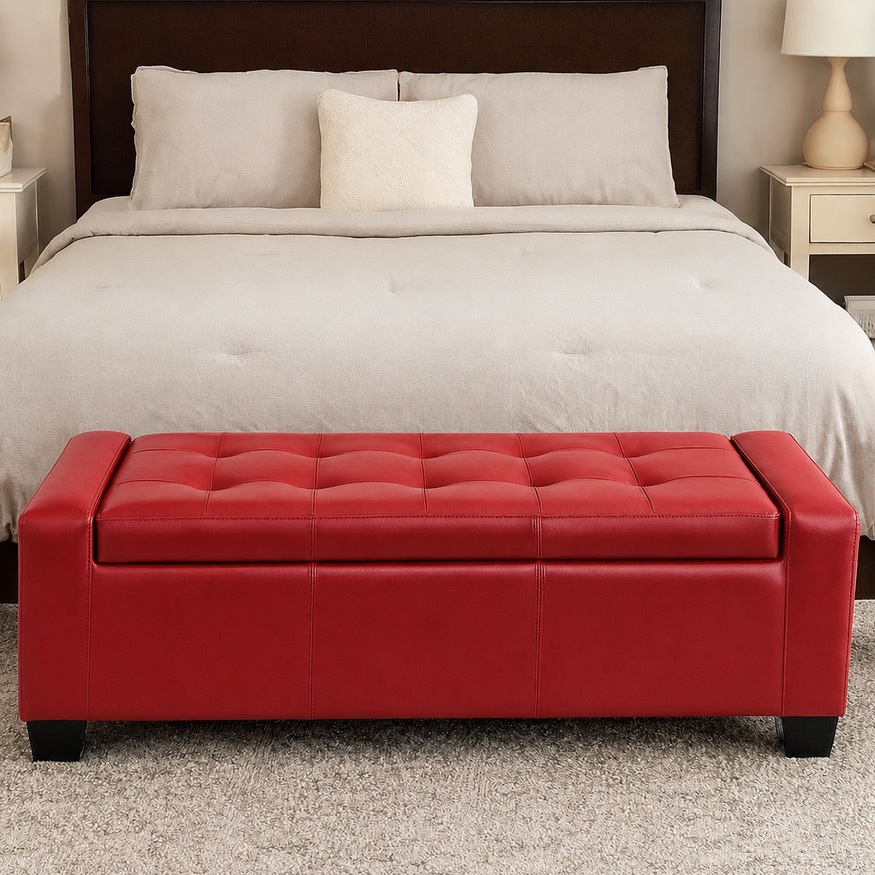 51” Large Tufted Bench
