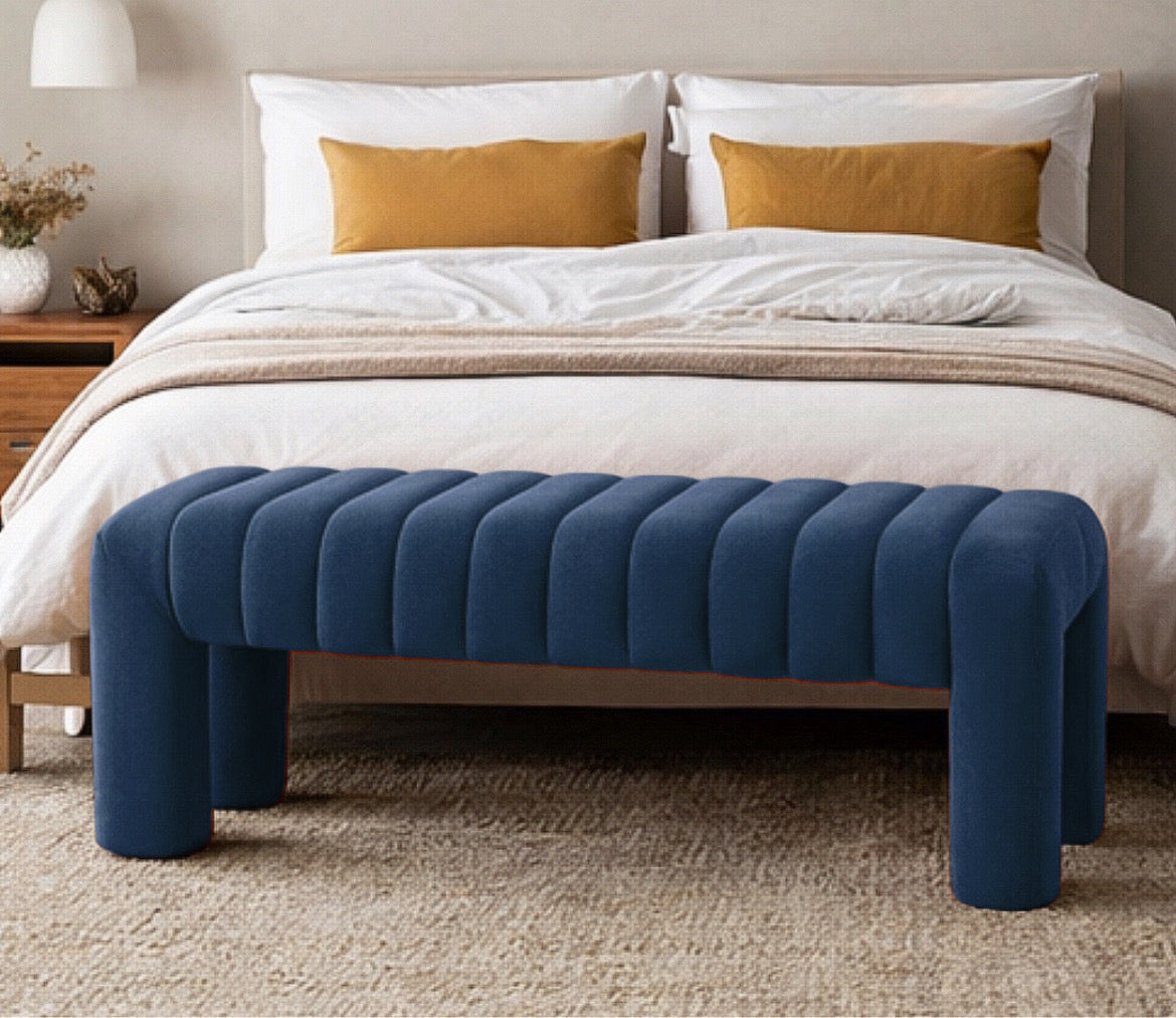 Channel Tufted Upholstered Bedroom Bench