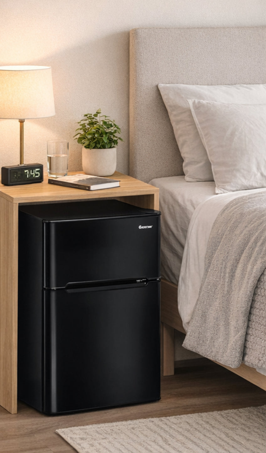 Costway 3.2 Cubic Feet Freestanding Mini Fridge with Freezer