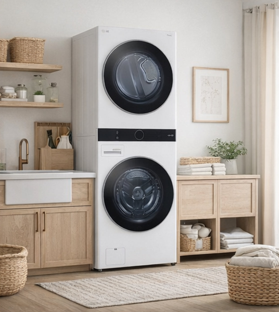 LG Dryer & Front Load WashTower w/ Center Control Washer